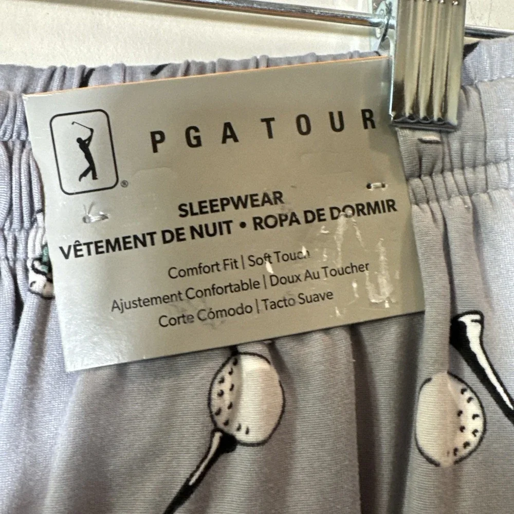 NWT PGA Tour Men's Pajama Pants Small Gray  Golf Balls‎ And Tees Sleepwear Soft